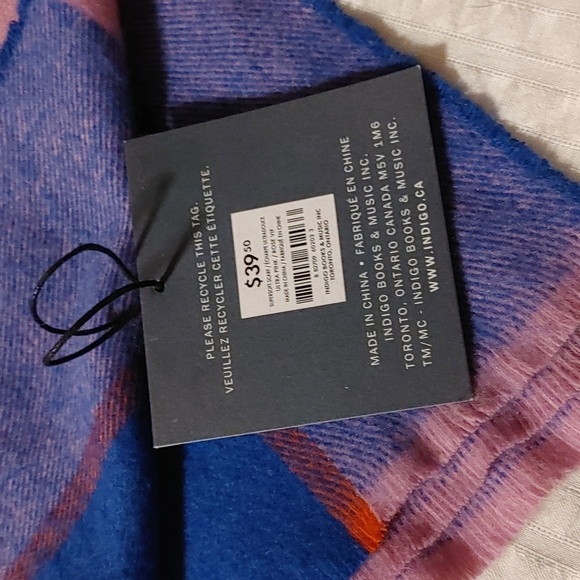 NWT Indigo Soft Plaid Blanket Scarf - Picture 8 of 10